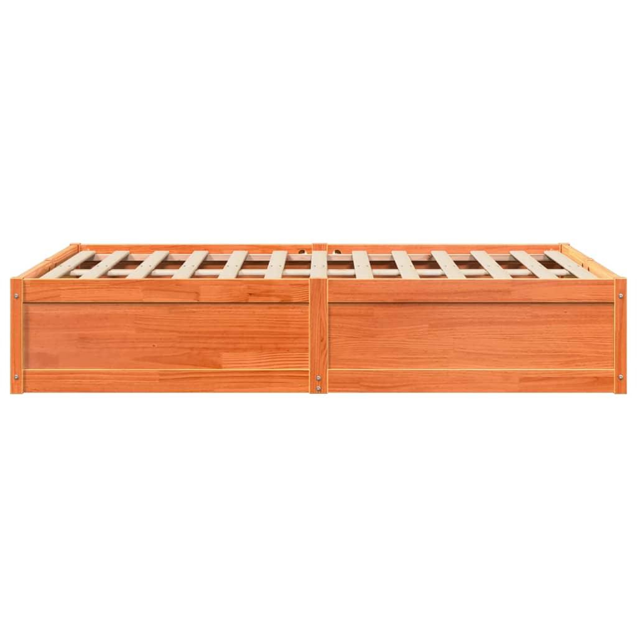 Voir la diapositive 5 : VIDAXL Cadre de lit sans matelas cire marron 135x190cm bois pin massif