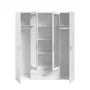 PARISOT Armoire VARIA - Décor blanc - 4 portes battantes + 2 miroirs + 2 tiroirs - L 160 x H 185 x P 51 cm - PARISOT