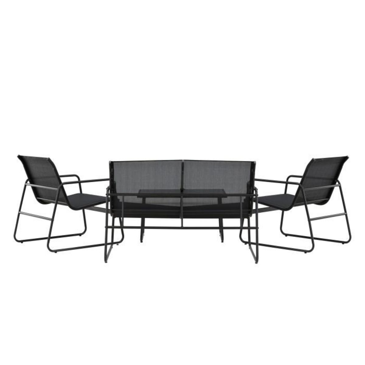 Paris Prix Salon de Jardin 4 Places  Scopello  110cm Noir