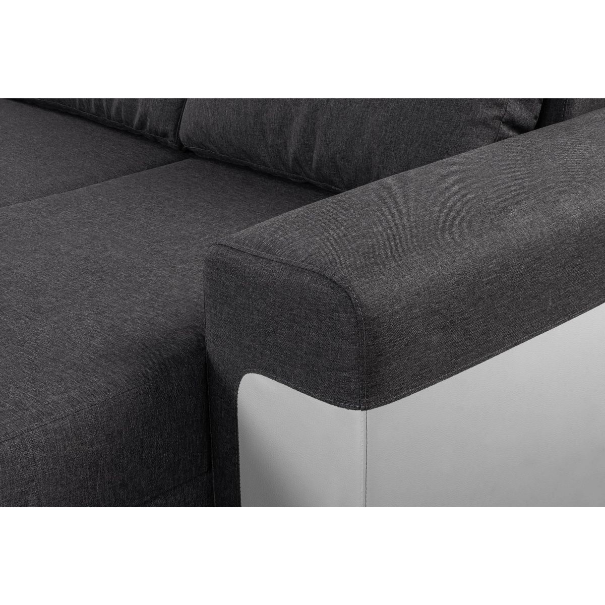 BEST MOBILIER Milan - canapé d'angle panoramique - convertible - 7 places - 2 coffres de rangement