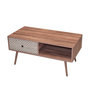 Voir la diapositive 1 : TOILINUX Table basse Baobab en MDF 1 tiroirs et 1 niche ouverte - L.100 cm x H.45,5 cm - Marron