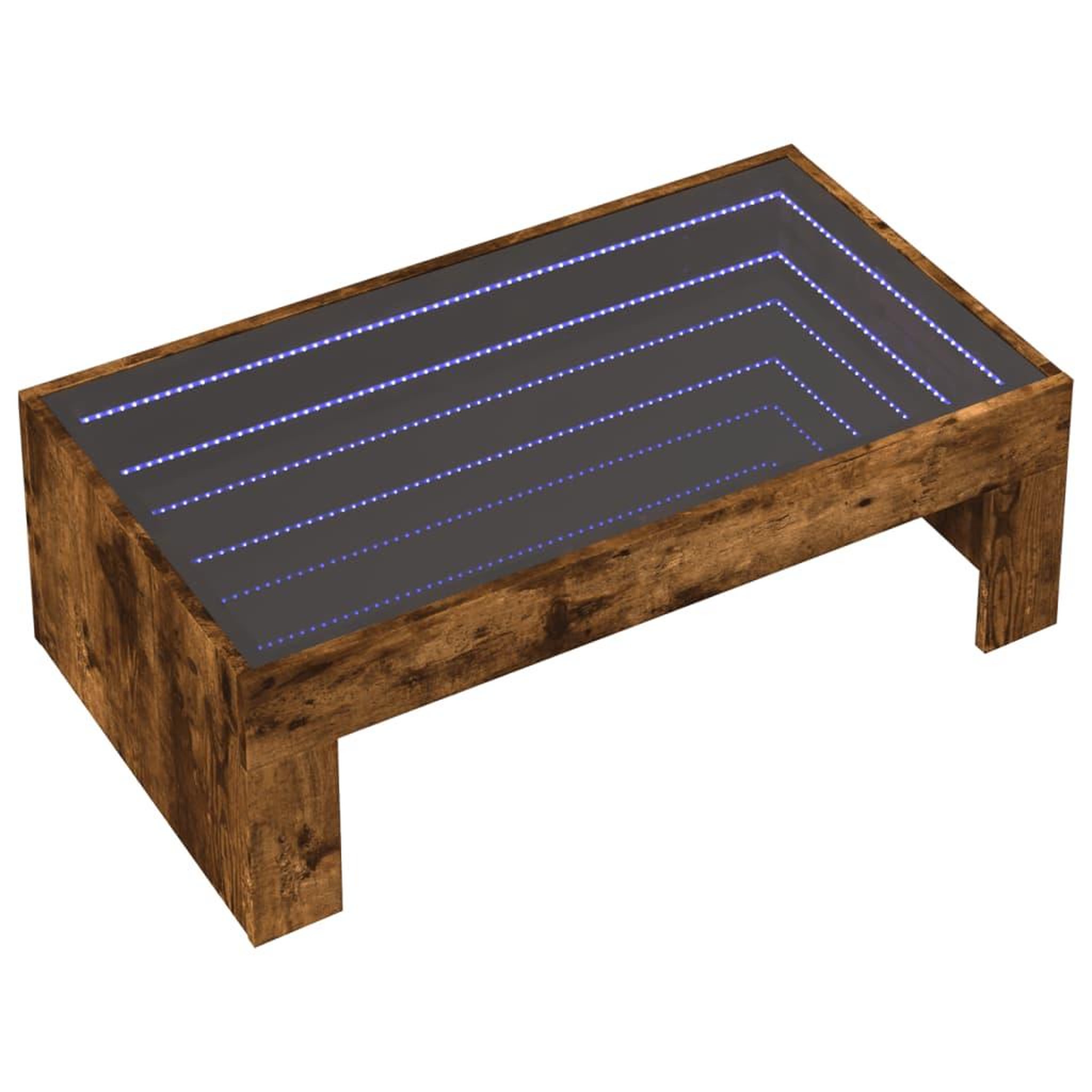Voir la diapositive 3 : VIDAXL Table basse avec LED infini chene fume 90x50x30 cm