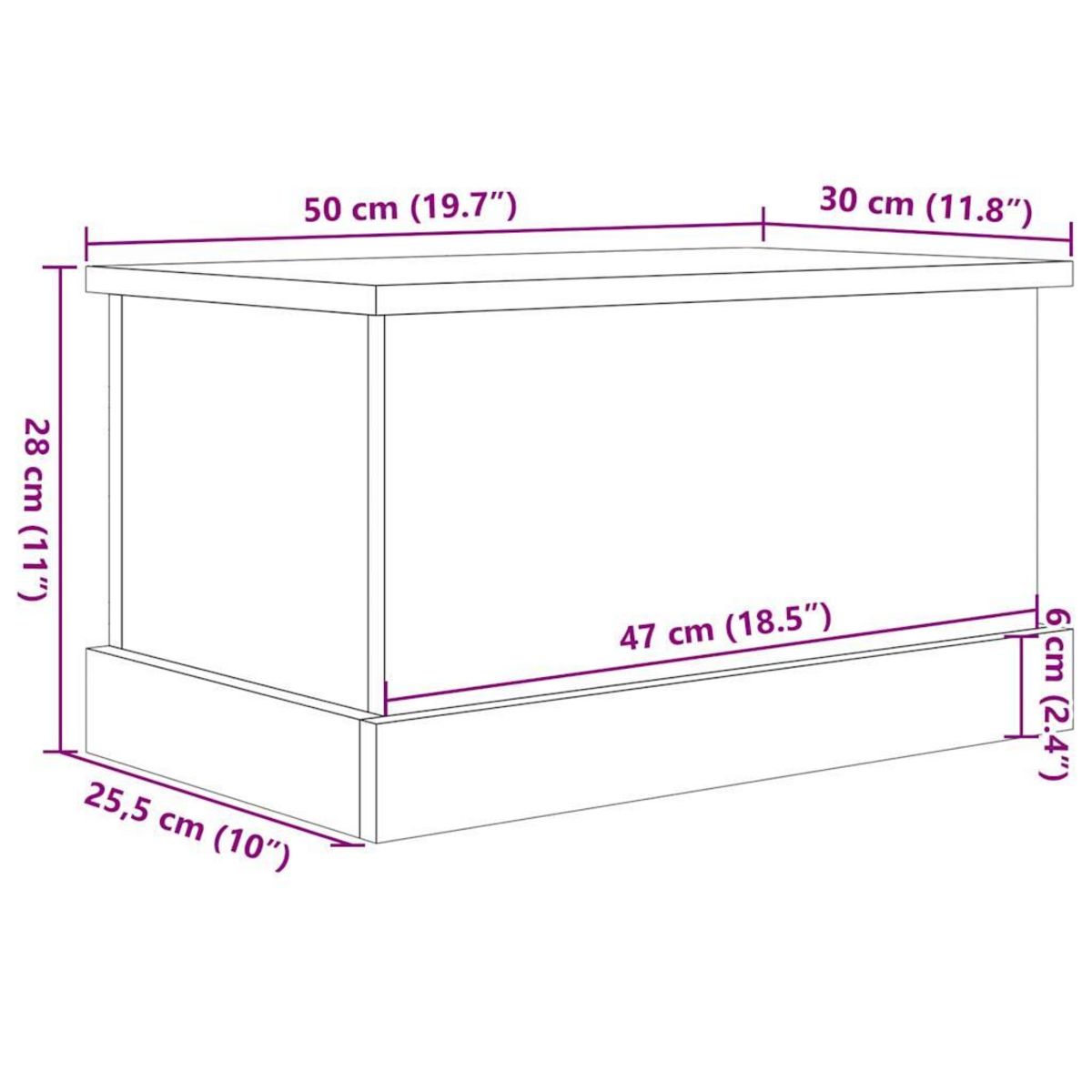 VIDAXL Boîtes de rangement chene artisanal 30x50x28 cm bois ingenierie