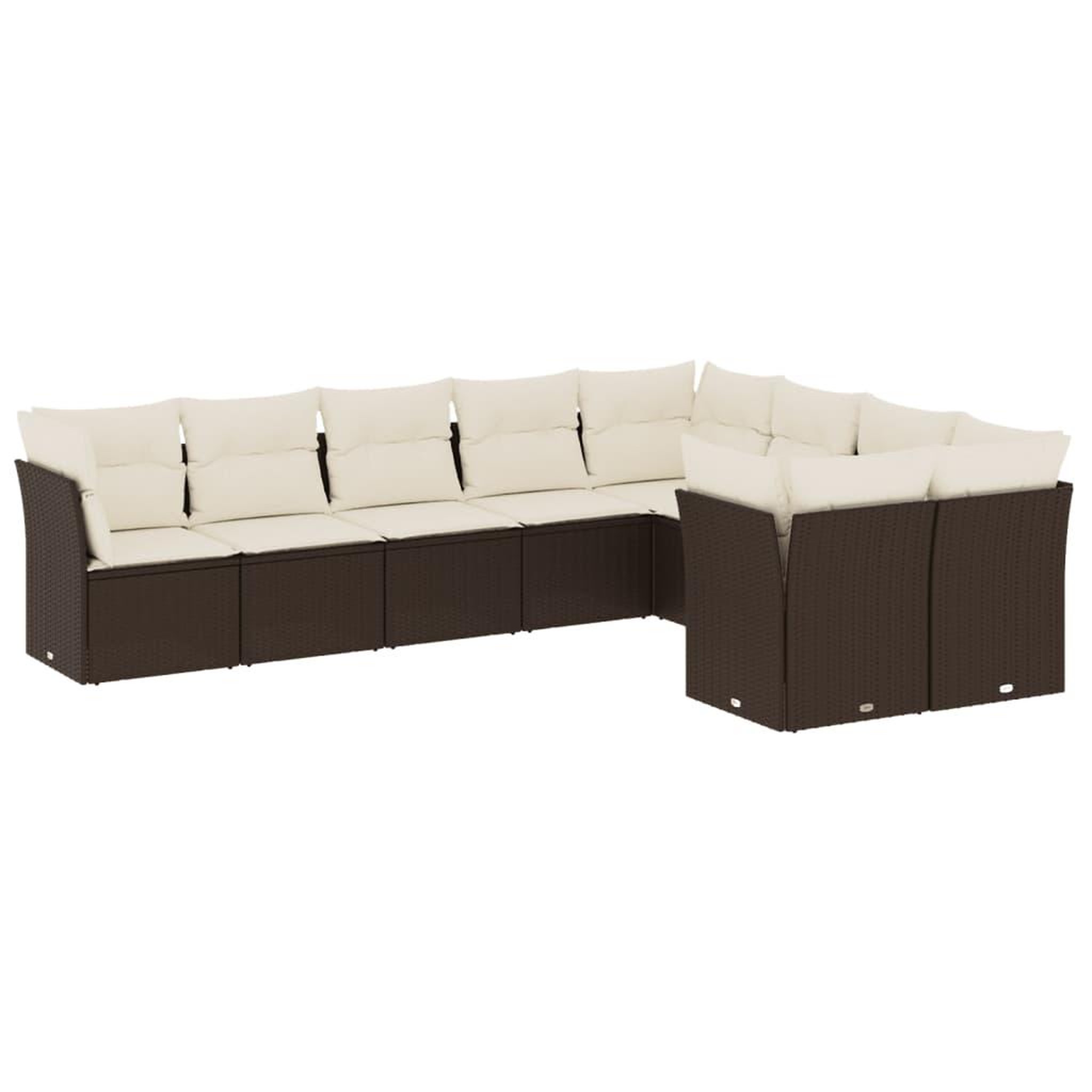 Voir la diapositive 2 : VIDAXL Salon de jardin avec coussins 9 pcs marron resine tressee