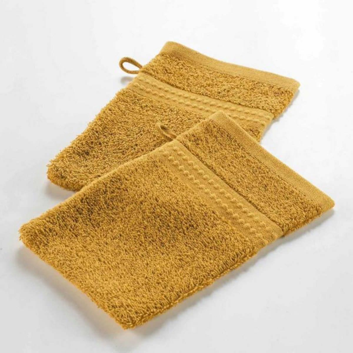 Paris Prix Lot de 2 Gants de Toilette  Excellence  15x21cm Tournesol