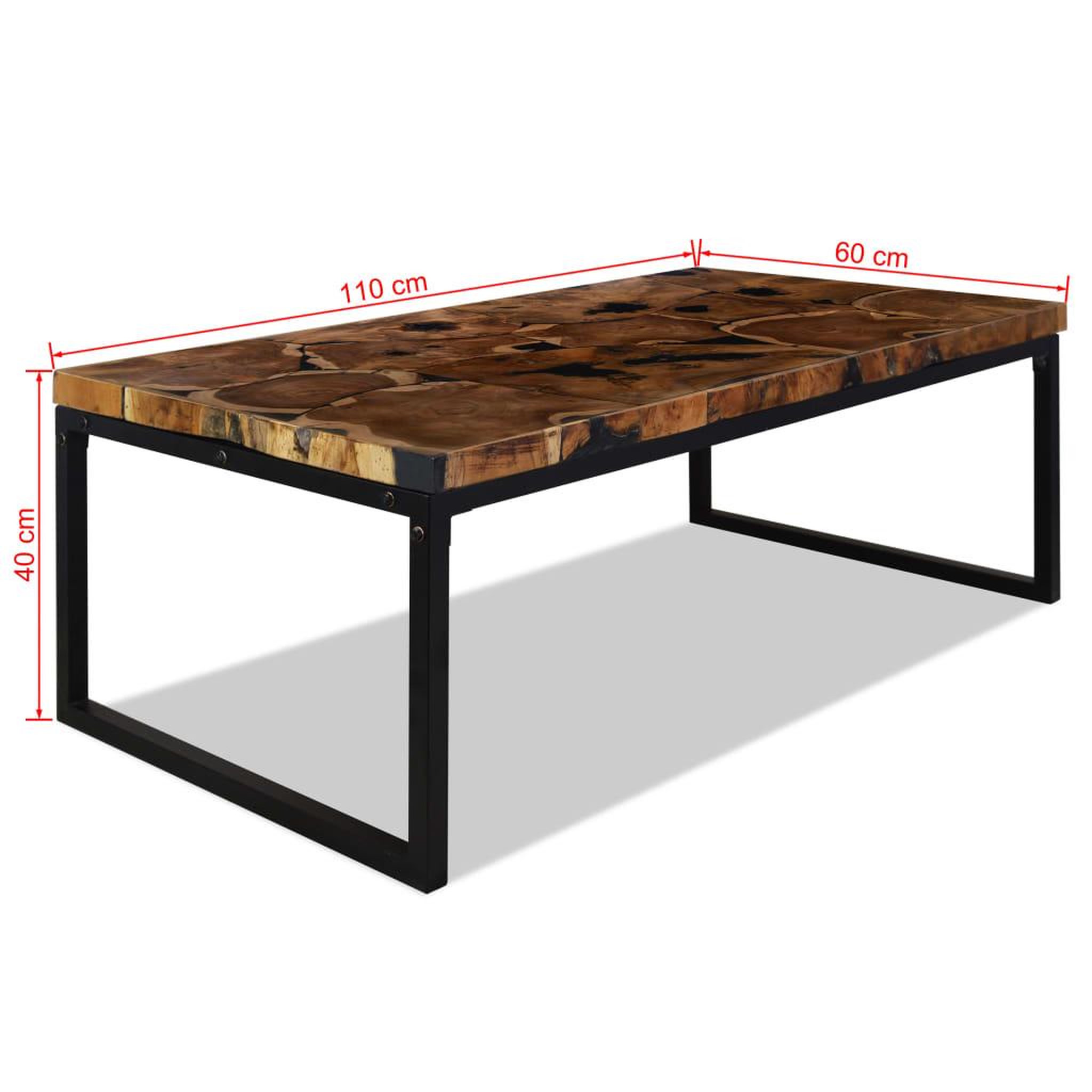 Voir la diapositive 6 : VIDAXL Table basse Teck Resine 110x60x40 cm