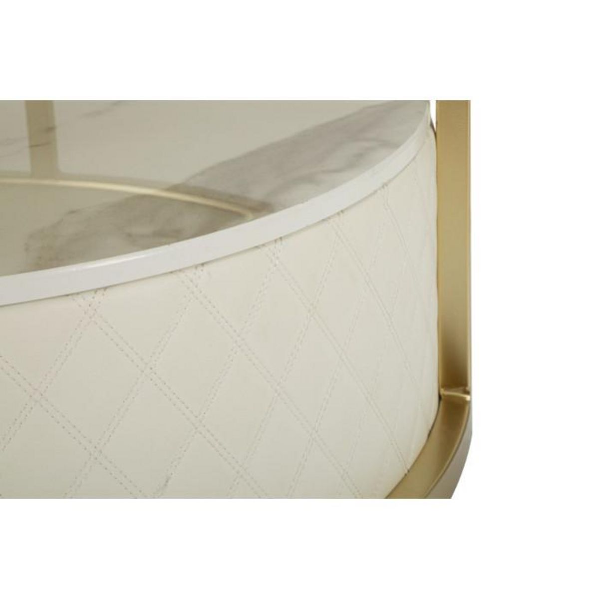 Paris Prix Table Basse Effet Marbre  Sharon  75cm Blanc & Or