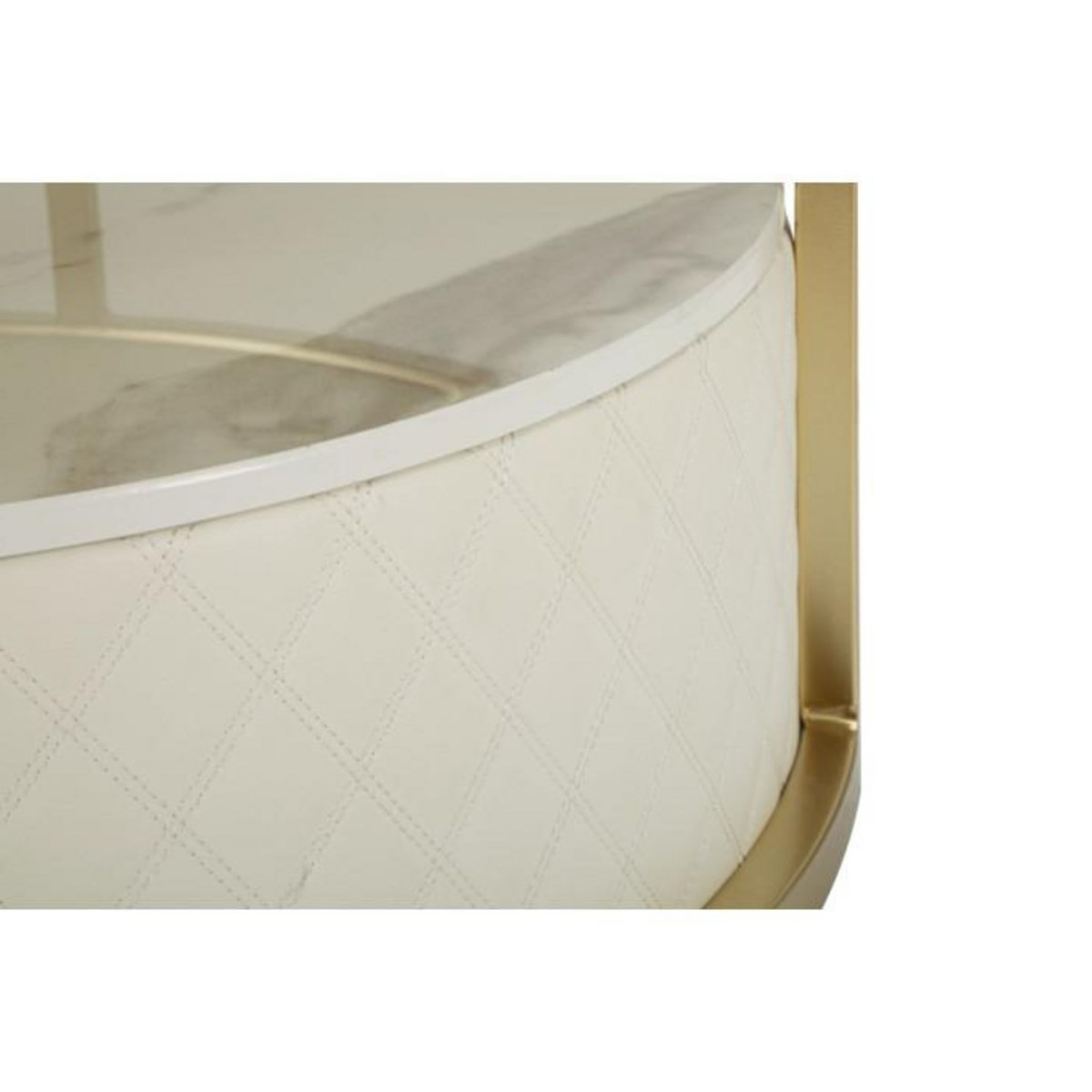 Paris Prix Table Basse Effet Marbre  Sharon  75cm Blanc & Or