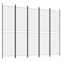 Voir la diapositive 2 : VIDAXL Cloison de separation 5 panneaux Blanc 250x200 cm Tissu