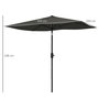 Voir la diapositive 3 : OUTSUNNY Parasol rectangulaire inclinable de jardin avec manivelle métal polyester haute densité anti UV 50+ gris