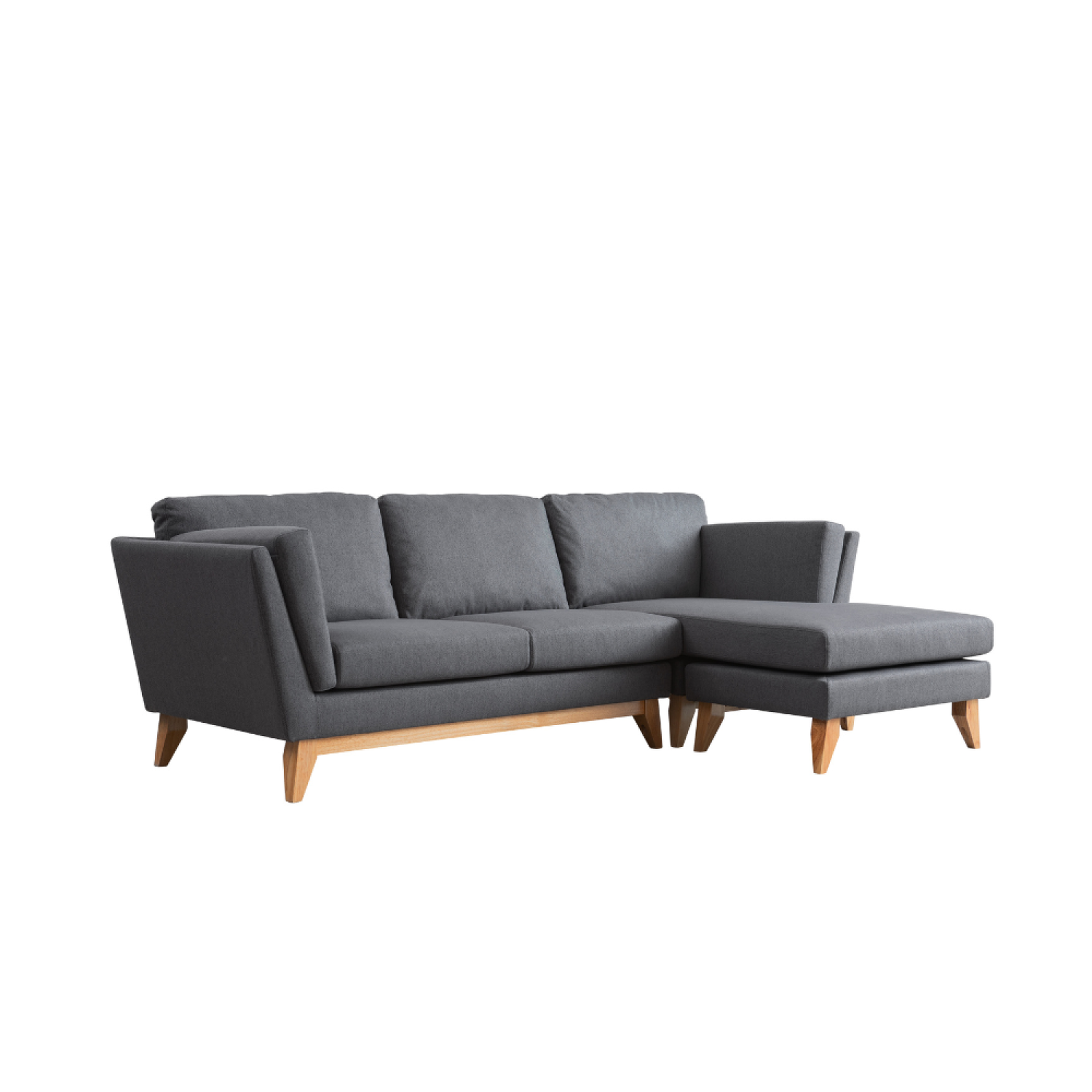 Voir la diapositive 4 : CONCEPT USINE Canapé d'angle réversible 4 places en tissu gris foncé norden