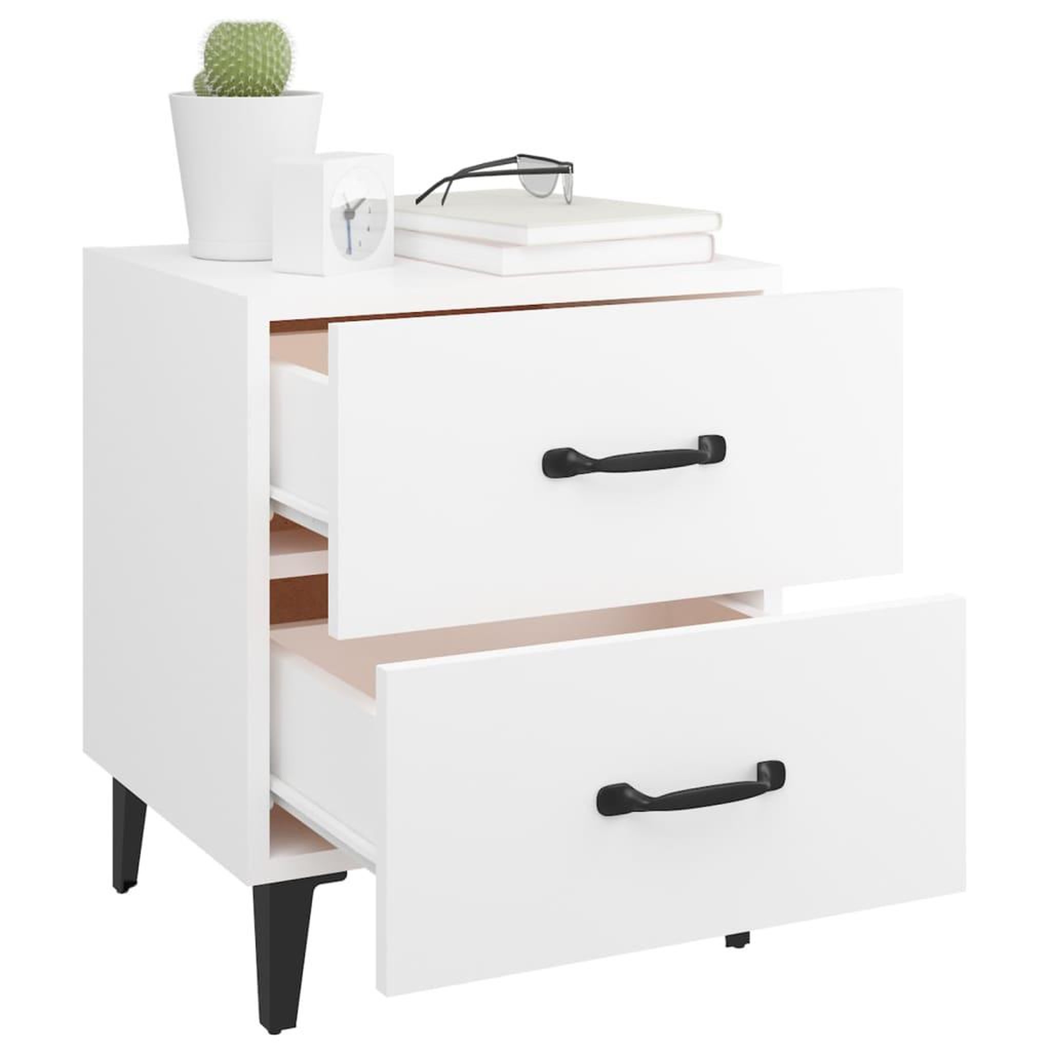 Voir la diapositive 3 : VIDAXL Tables de chevet 2 pcs Blanc 40x35x47,5 cm