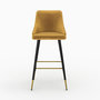 Voir la diapositive 6 : Rendez vous déco Lot de 2 chaises de bar en velours jaune curry 78 cm-Aristote