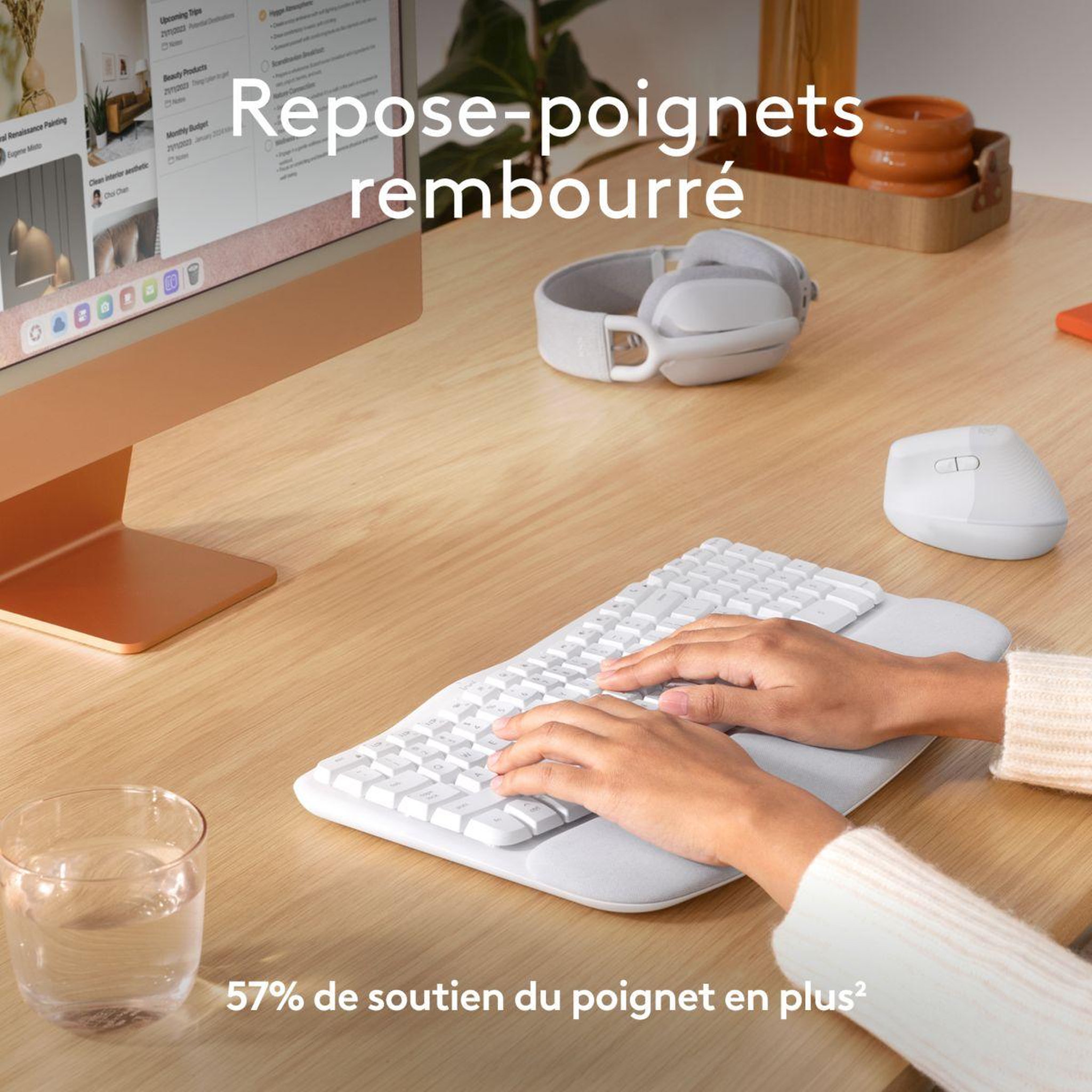 Voir la diapositive 4 : Logitech Clavier sans fil wave keys for mac ergonomique