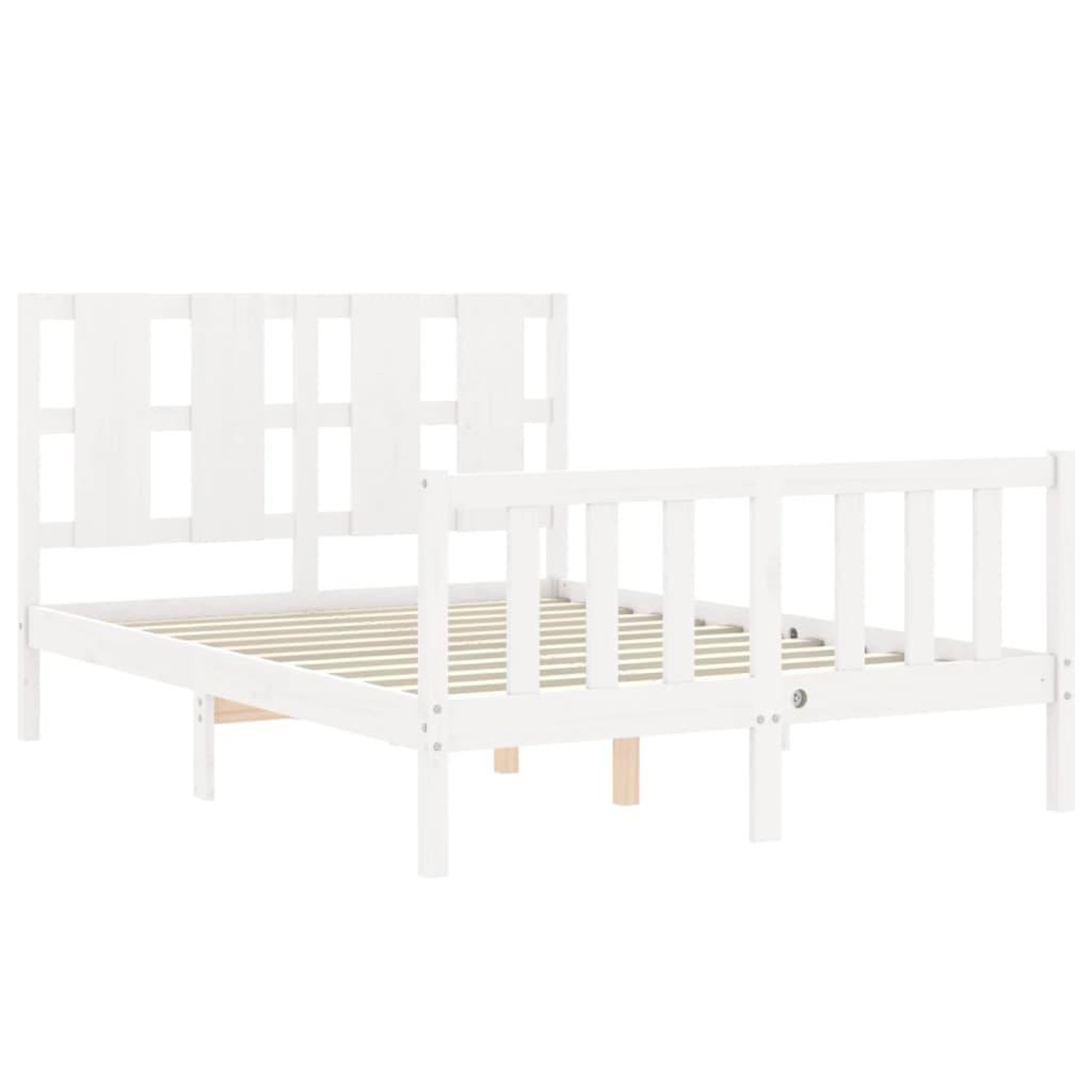 Voir la diapositive 5 : VIDAXL Cadre de lit sans matelas blanc bois de pin massif