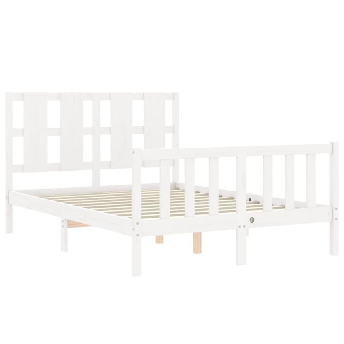VIDAXL Cadre de lit sans matelas blanc bois de pin massif