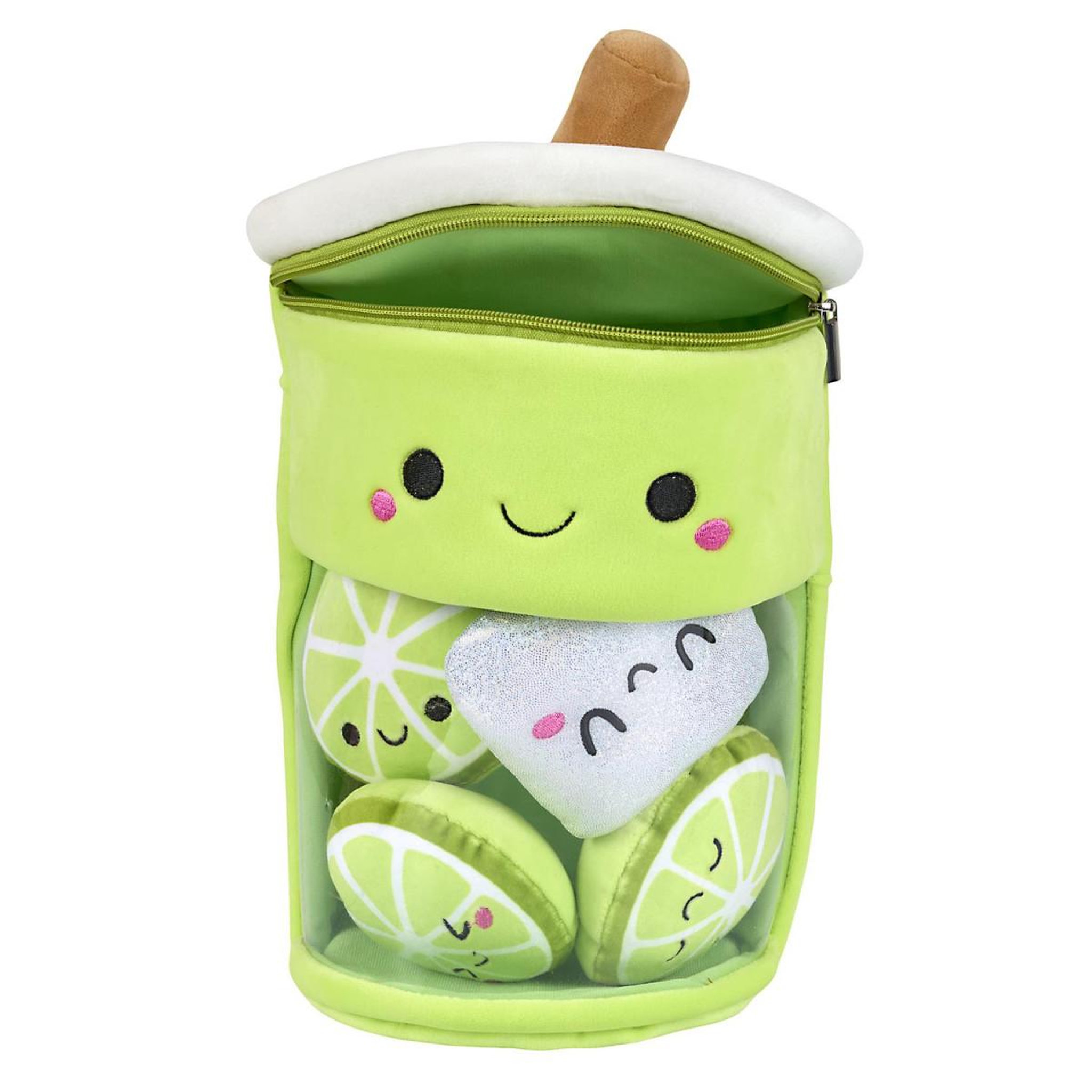 Voir la diapositive 2 : The concept Factory Peluche enfant bubble tea citron  kawaii  27cm vert