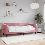 VIDAXL Lit de jour avec matelas rose 90x200 cm velours