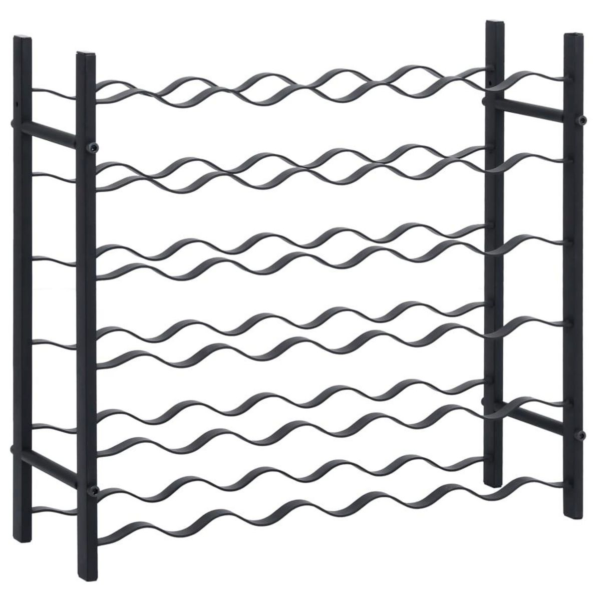 VIDAXL Casier a bouteilles pour 36 bouteilles Noir Fer