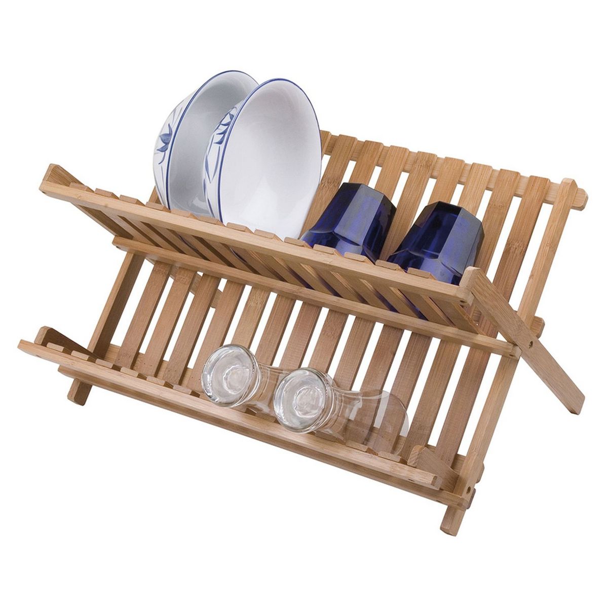 Egouttoir à vaisselle pliable bambou