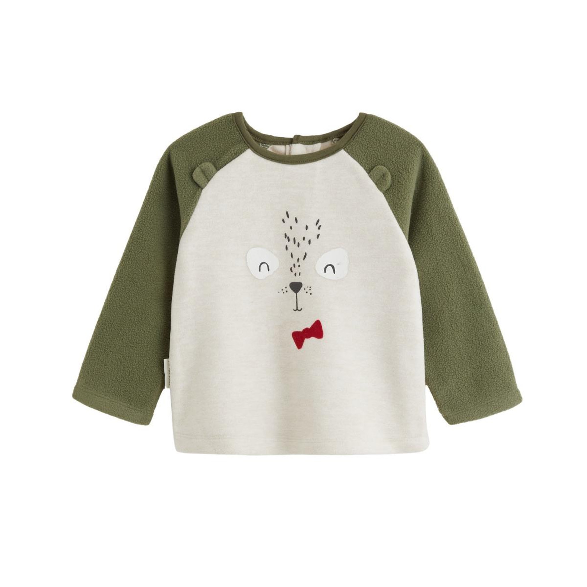 Voir la diapositive 2 : PETIT BEGUIN Pyjama bébé 2 pièces en polaire avec pieds retroussables pistache