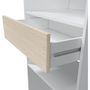 Voir la diapositive 5 : MARKET24 Dressing - DRESS - 2 penderies + 3 niches + 1 étagere + 1 tiroir - Blanc et chene - L 158x H187x P40cm