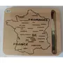 Laguiole Plateau fromage Carte de France et couteau fromage