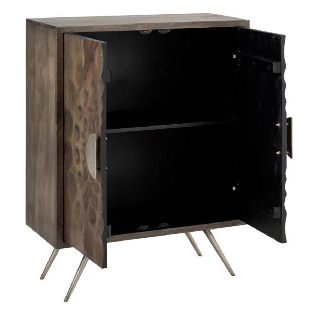 Paris Prix Buffet 2 Portes en Bois  Ethnique  113cm Marron