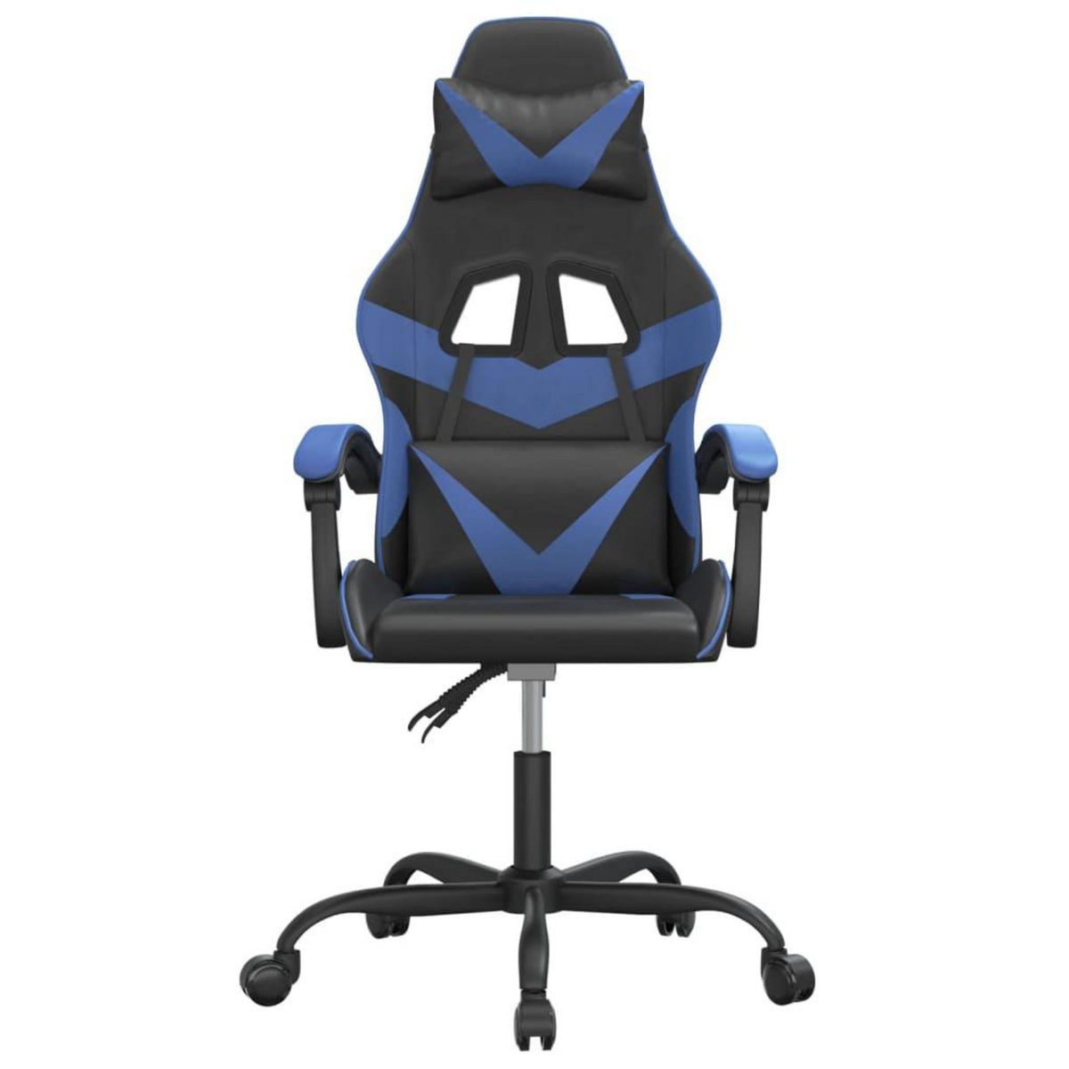 VIDAXL Chaise de jeu pivotante Noir et bleu Similicuir