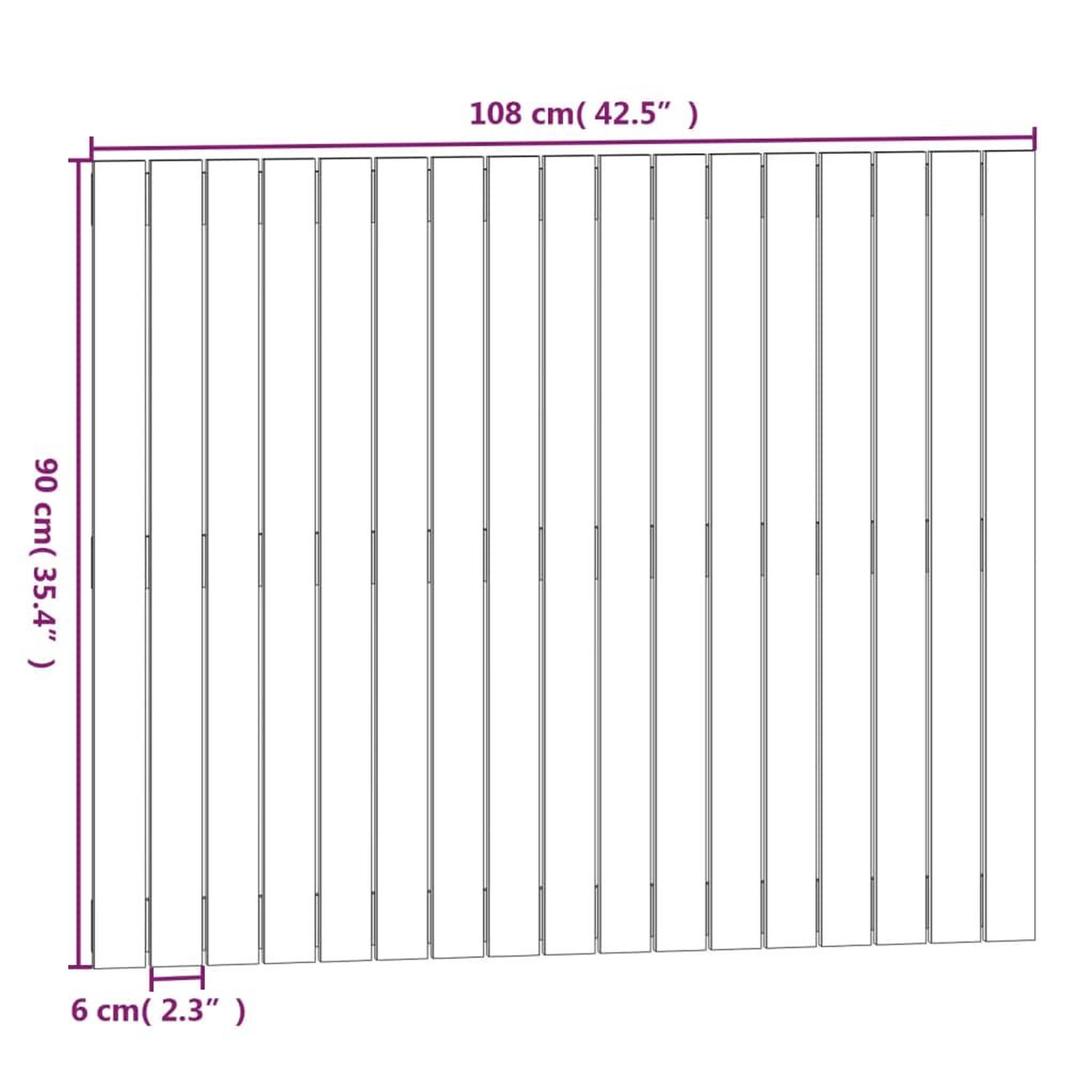 Voir la diapositive 6 : VIDAXL Tete de lit murale Gris 108x3x90 cm Bois massif de pin