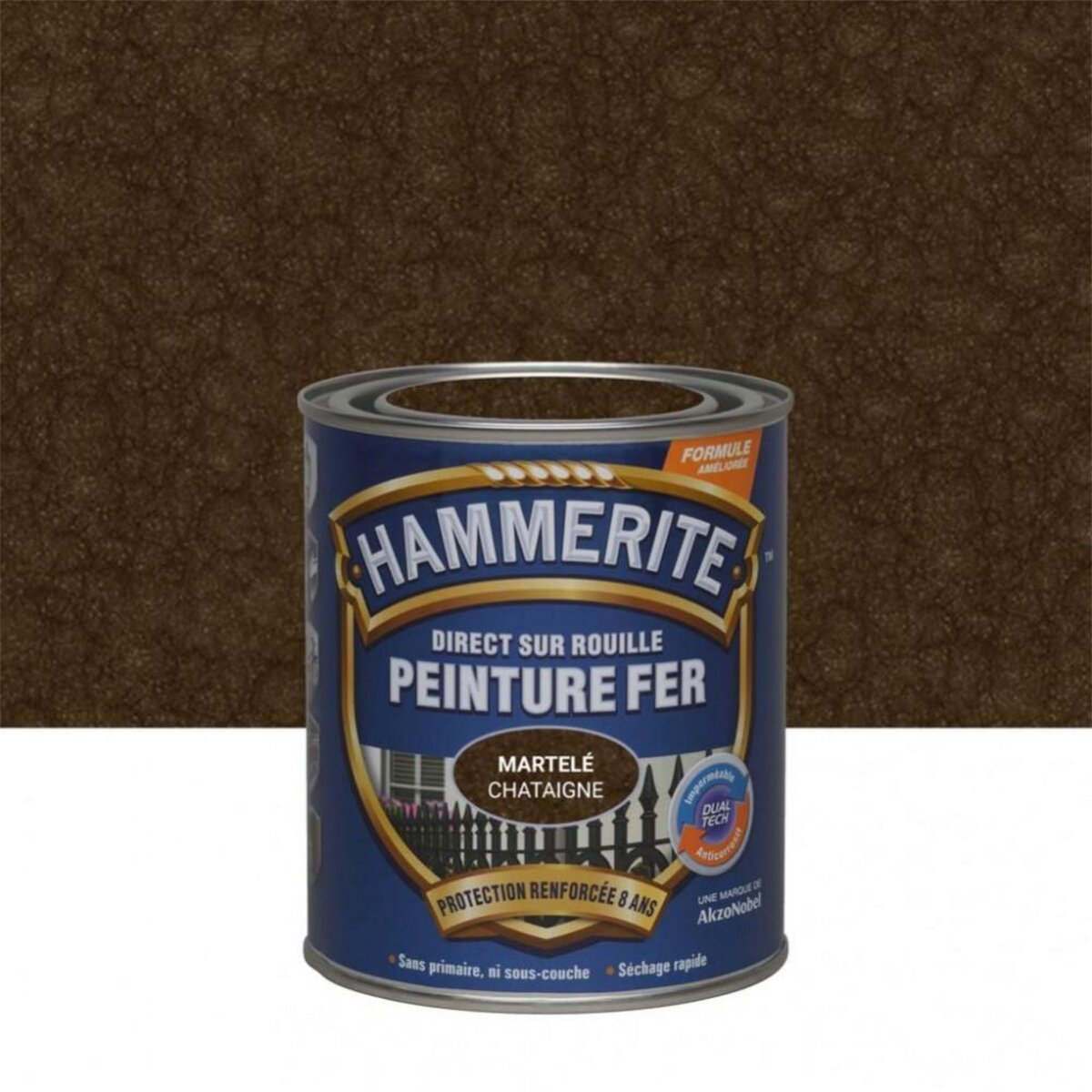 CENTRALE BRICO Peinture fer extérieur Direct sur rouille HAMMERITE châtaigne martelé 0.75 l