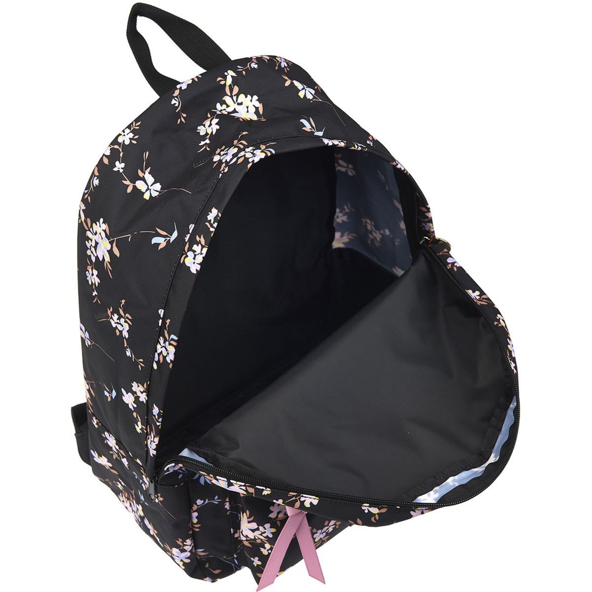 LOLLIPOPS Sac à dos 1 compartiment noir motifs fleurs 