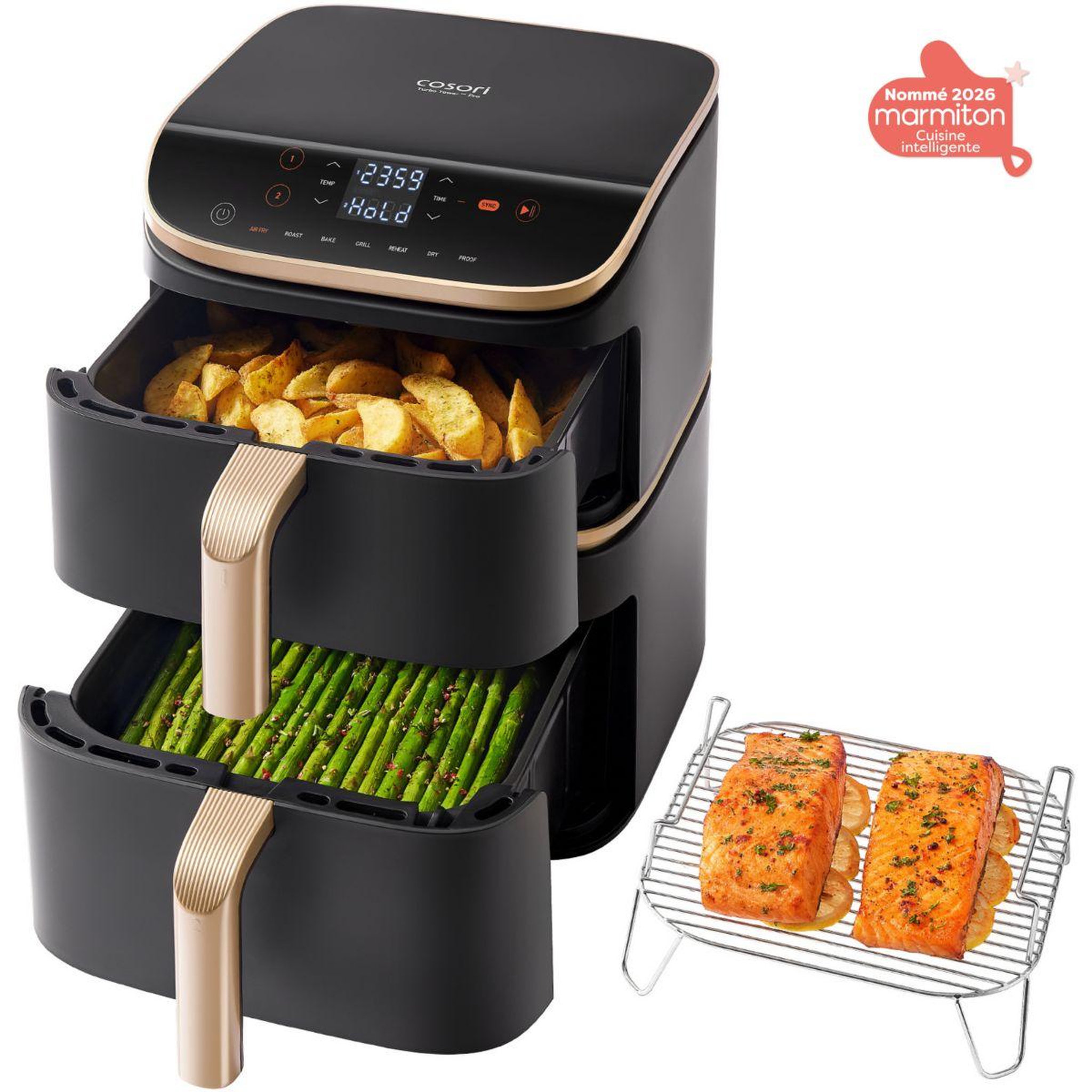 Voir la diapositive 2 : COSORI Friteuse sans huile kosp0040eun turbo tower pro smart, 10,8 l, panier céramique