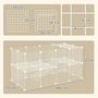 Voir la diapositive 3 : PAWHUT Cage parc enclos pour animaux domestiques L 146 x l 73 x H 73 cm modulable 2 niveaux 36 panneaux bords arrondis fil métallique blanc