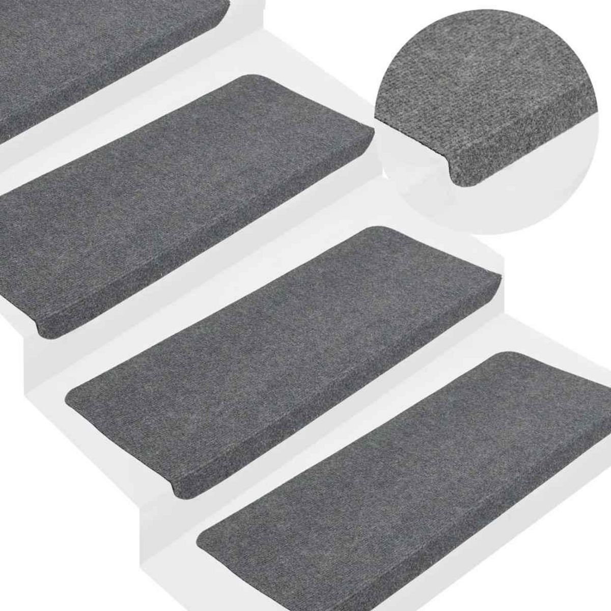 VIDAXL Tapis d'escalier auto-adhesifs 30 pcs gris 65x24,5x3,5 cm