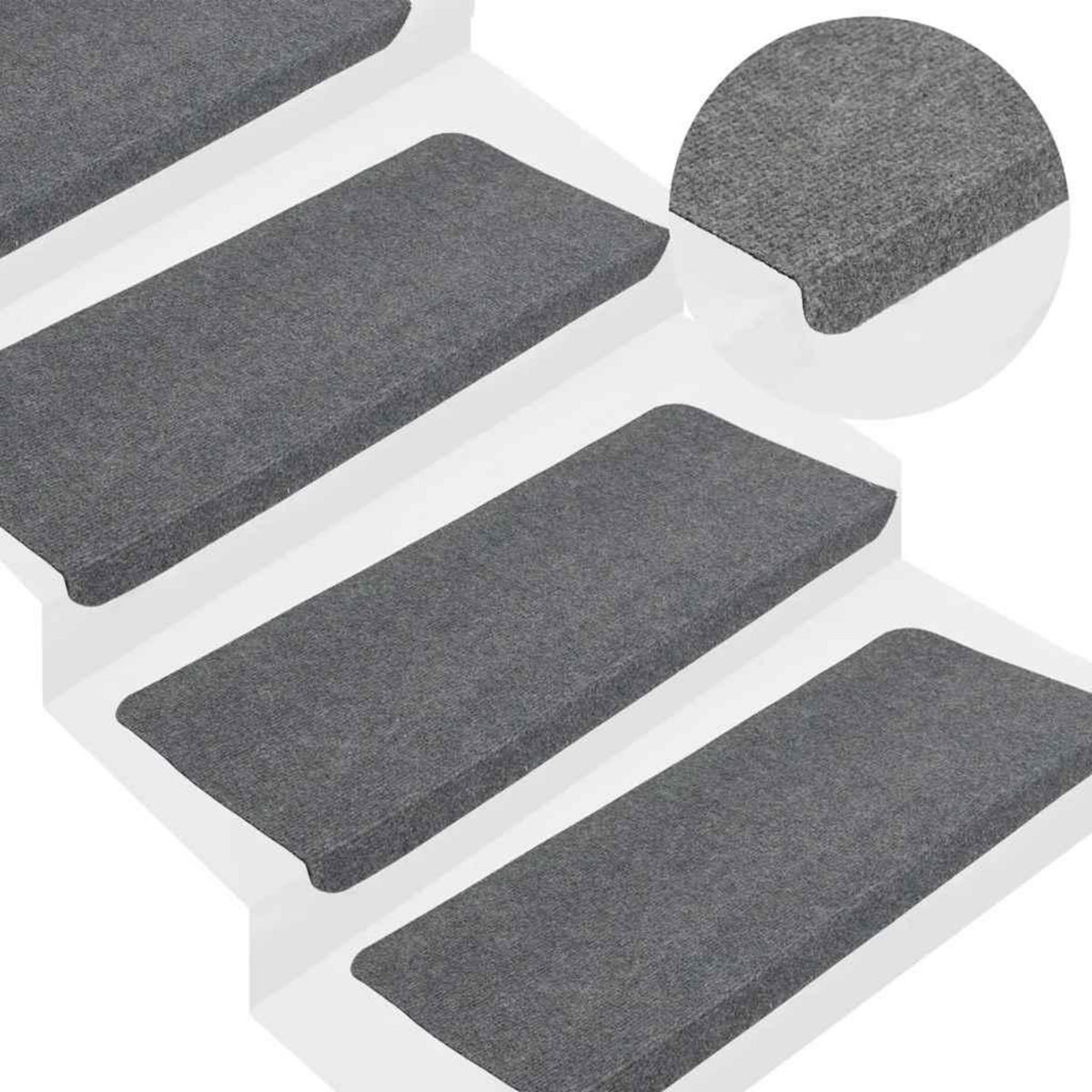 VIDAXL Tapis d'escalier auto-adhesifs 30 pcs gris 65x24,5x3,5 cm