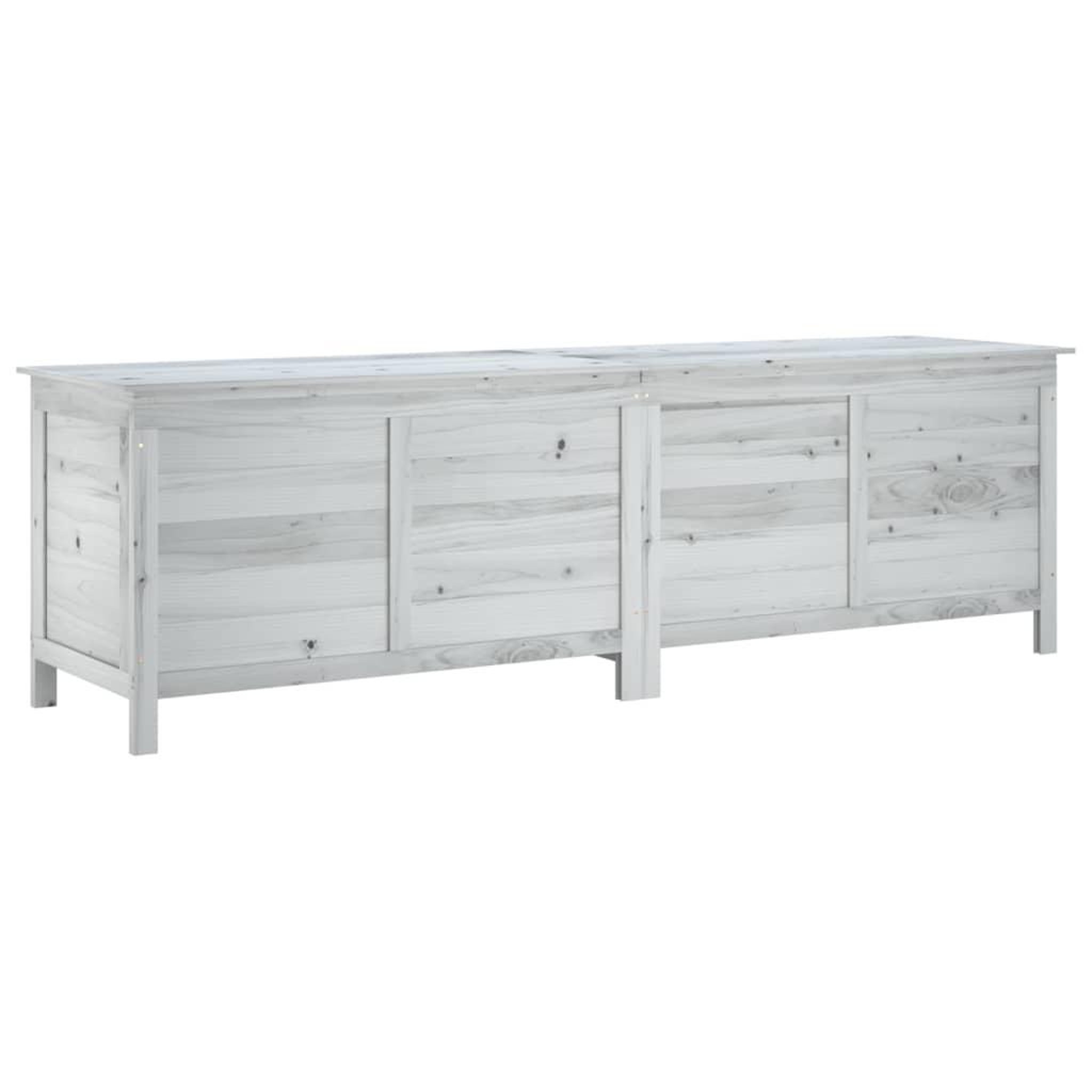 Voir la diapositive 2 : VIDAXL Boîte de rangement de jardin blanc bois massif de sapin