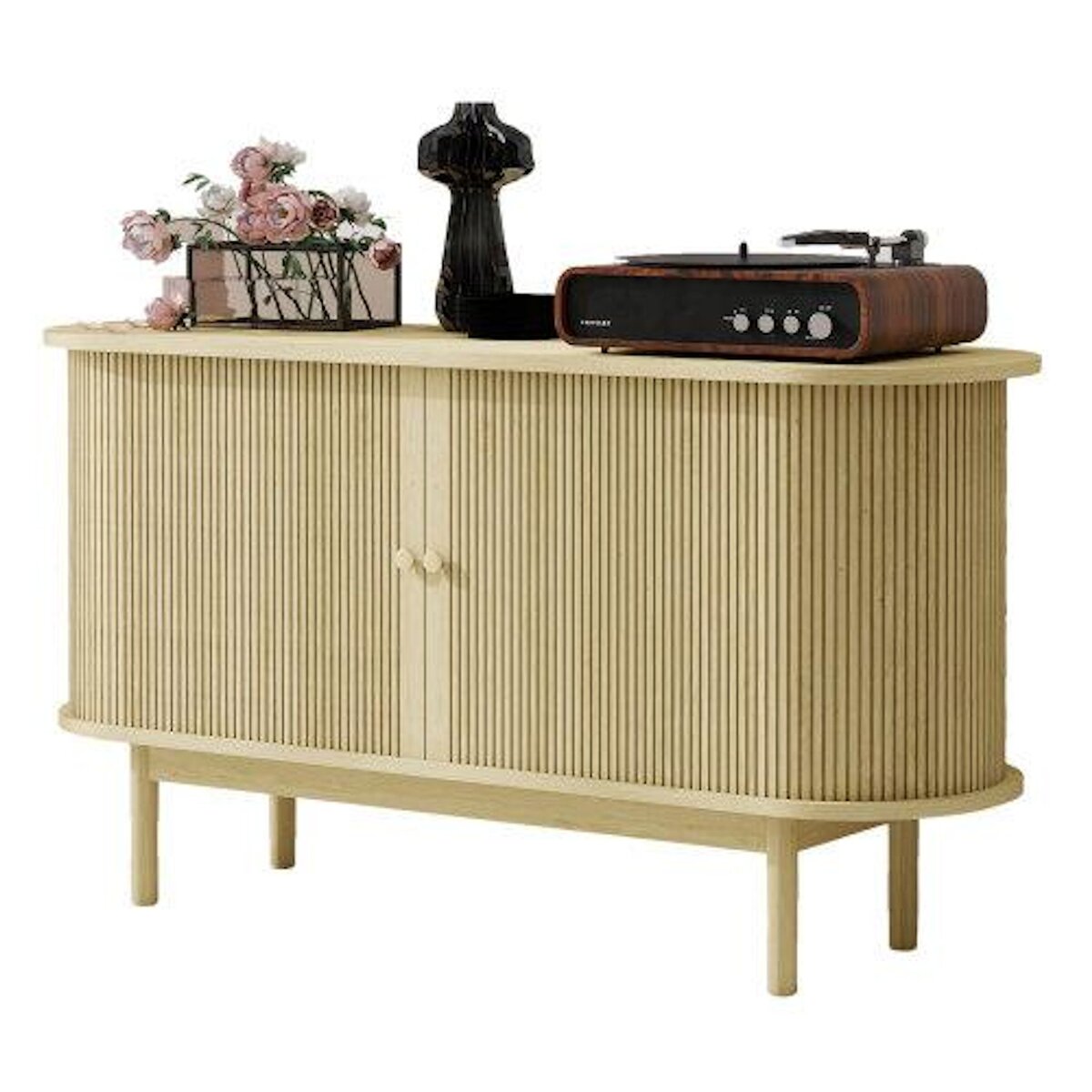 MERAX Buffet 2 porte(s) 0 tiroir(s) - 138 cm naturel mdf