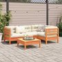 Voir la diapositive 3 : VIDAXL Salon de jardin 5 pcs avec coussins cire marron bois pin massif