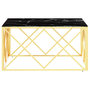 Voir la diapositive 3 : VIDAXL Table basse dore 80x80x40 cm acier inoxydable et verre