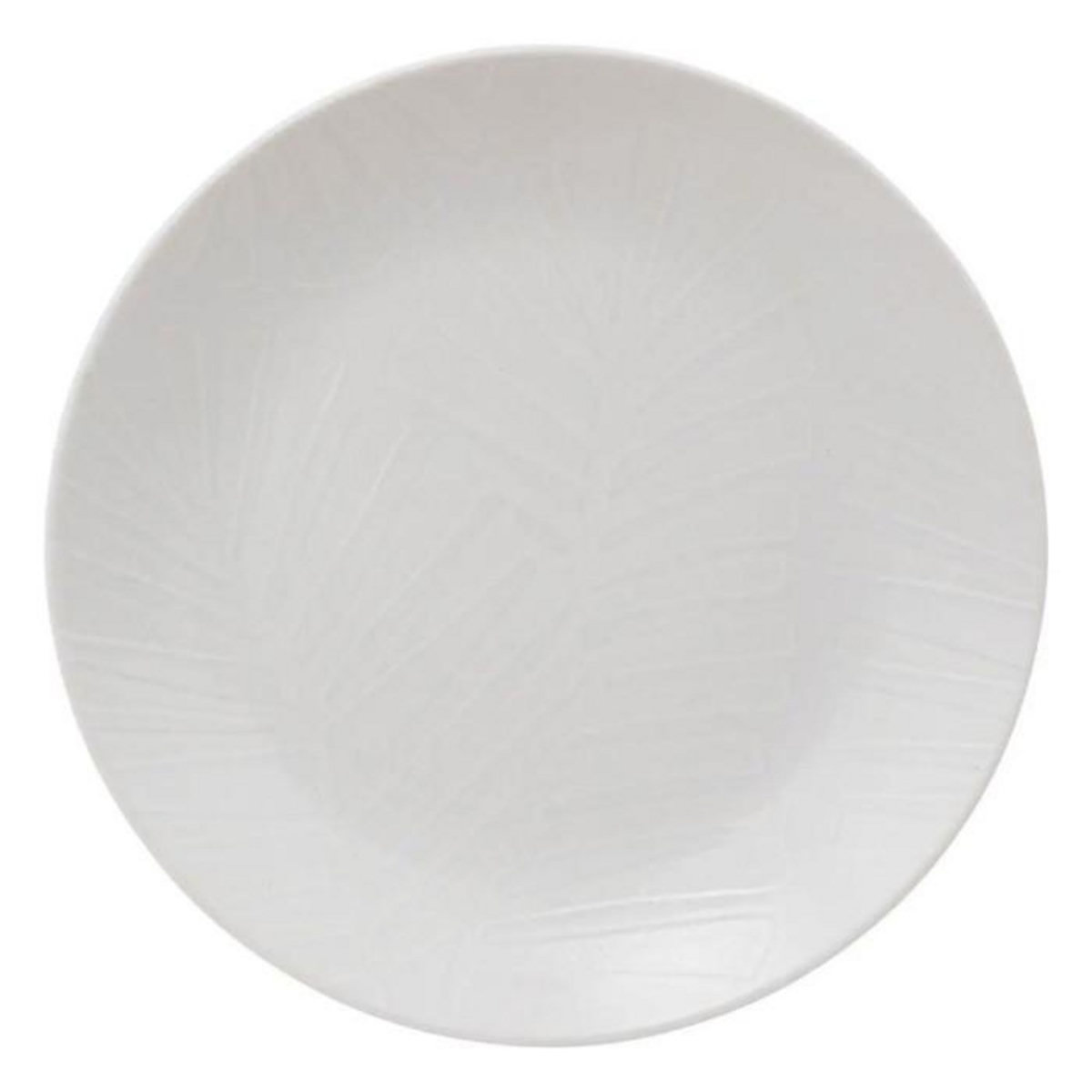 SECRET DE GOURMET Lot de 6 Assiettes Plates  Leaf  27cm Blanc