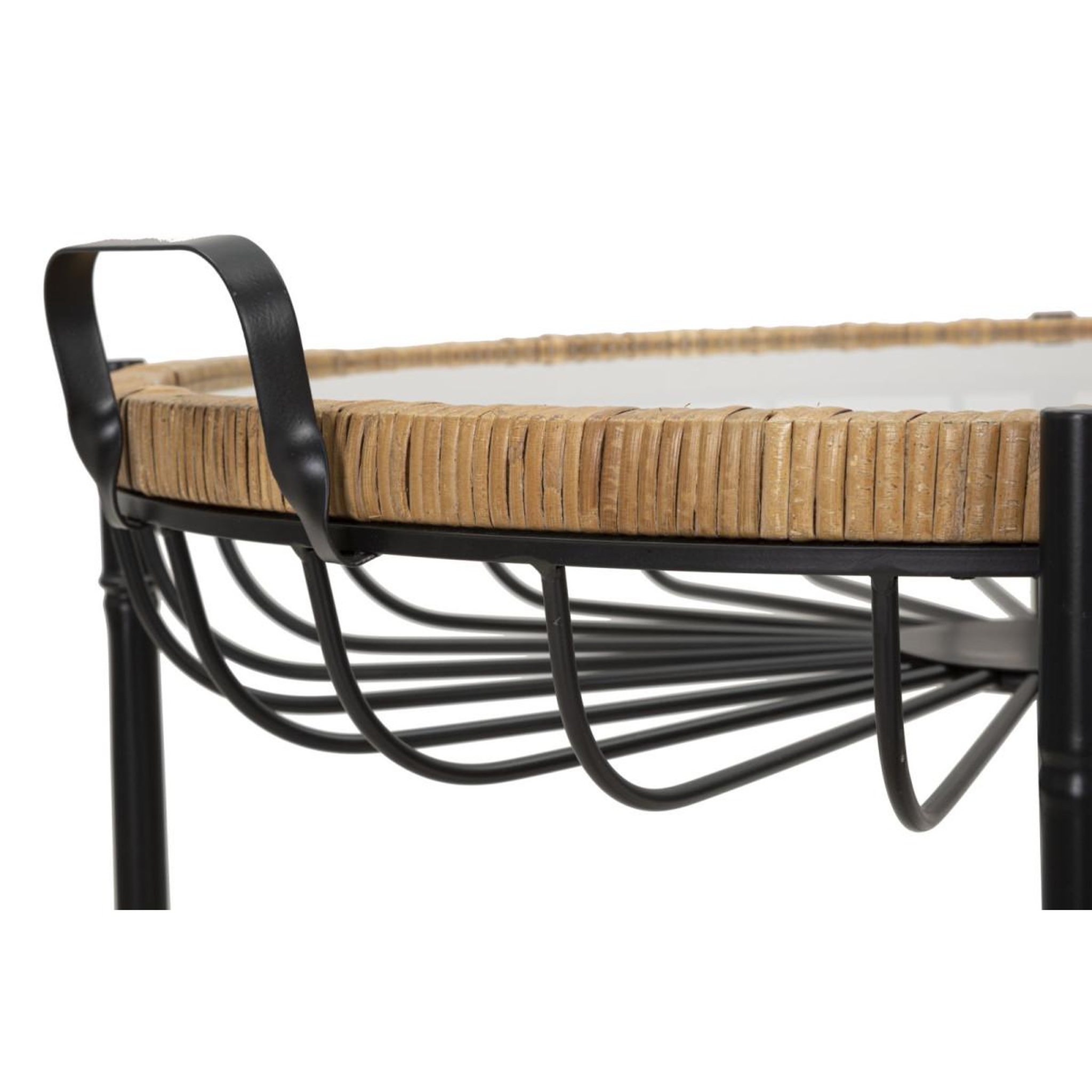 Voir la diapositive 6 : Paris Prix Table basse à roulettes  cebu  70cm noir & naturel
