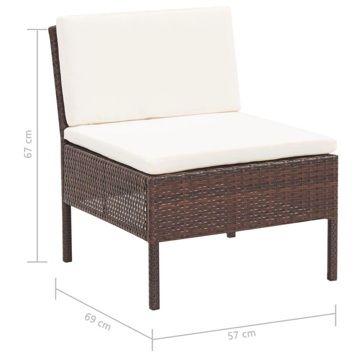 VIDAXL Salon de jardin 8 pcs avec coussins resine tressee marron