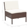 Voir la diapositive 6 : VIDAXL Salon de jardin 8 pcs avec coussins resine tressee marron