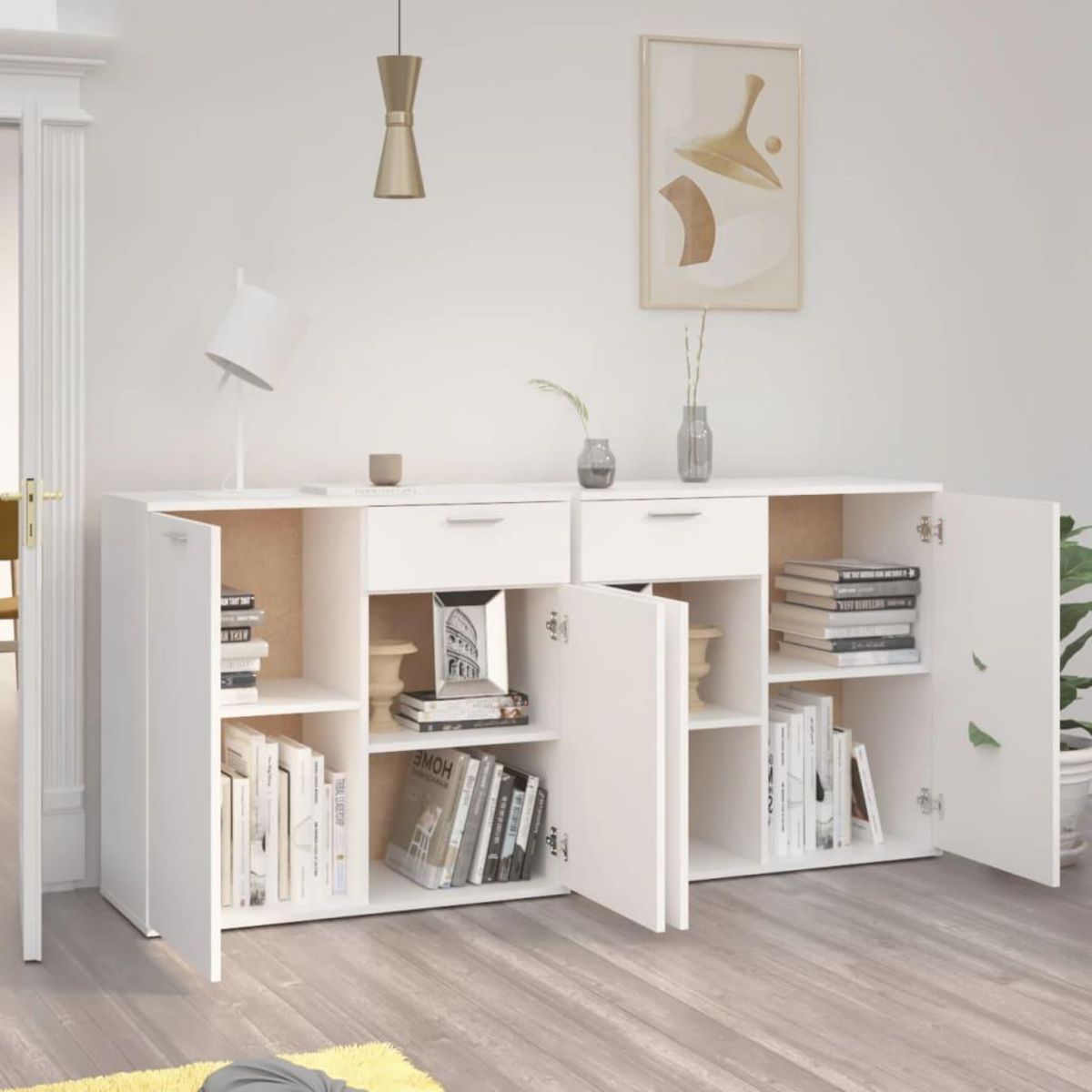 VIDAXL Buffet Blanc 160x36x75 cm Bois d'ingenierie