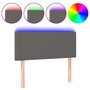 Voir la diapositive 2 : VIDAXL Tete de lit a LED Gris 100x5x78/88 cm Similicuir