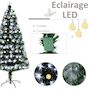 Voir la diapositive 6 : HOMCOM Sapin de Noël artificiel lumineux fibre optique LED + 20 ampoules + support pied Ø 63 x 120H cm 130 branches étoile sommet brillante vert