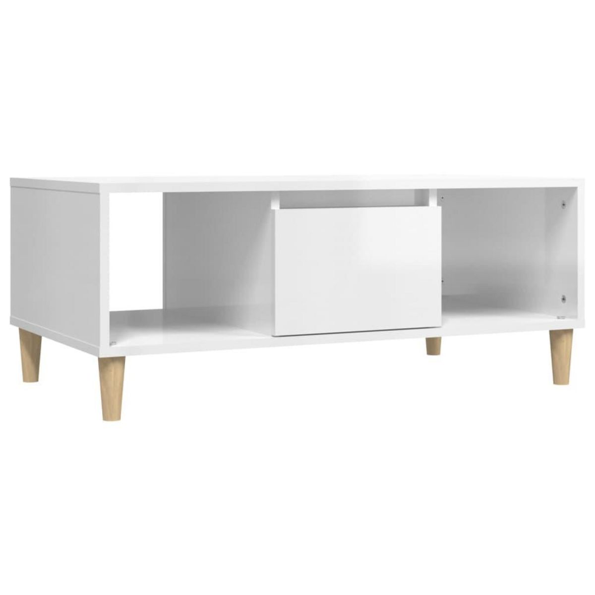VIDAXL Table basse Blanc brillant 90x50x36,5 cm Bois d'ingenierie