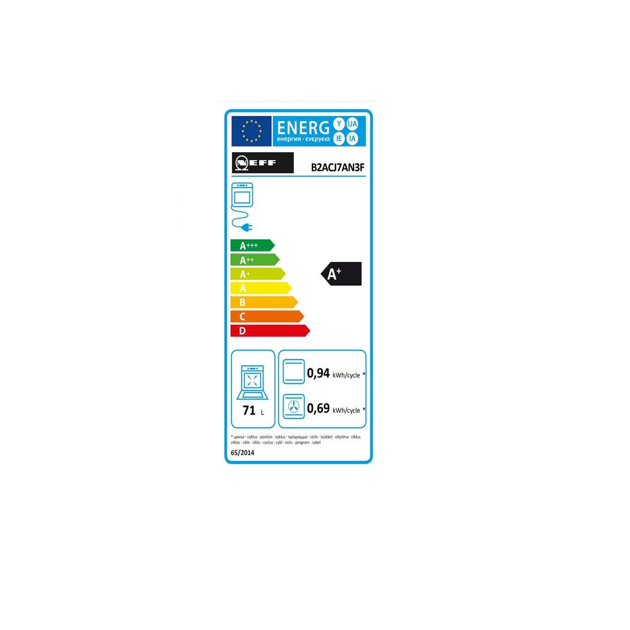 Voir la diapositive 2 : Neff Four intégrable multifonction 71l 60cm pyrolyse inox - b2acj7an3f