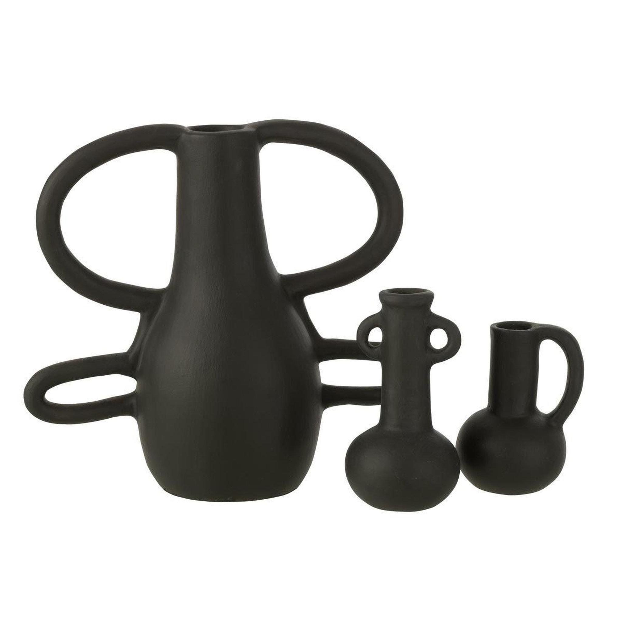 Voir la diapositive 2 : J-LINE Vase Design 4 Poignées  Bali  36cm Noir